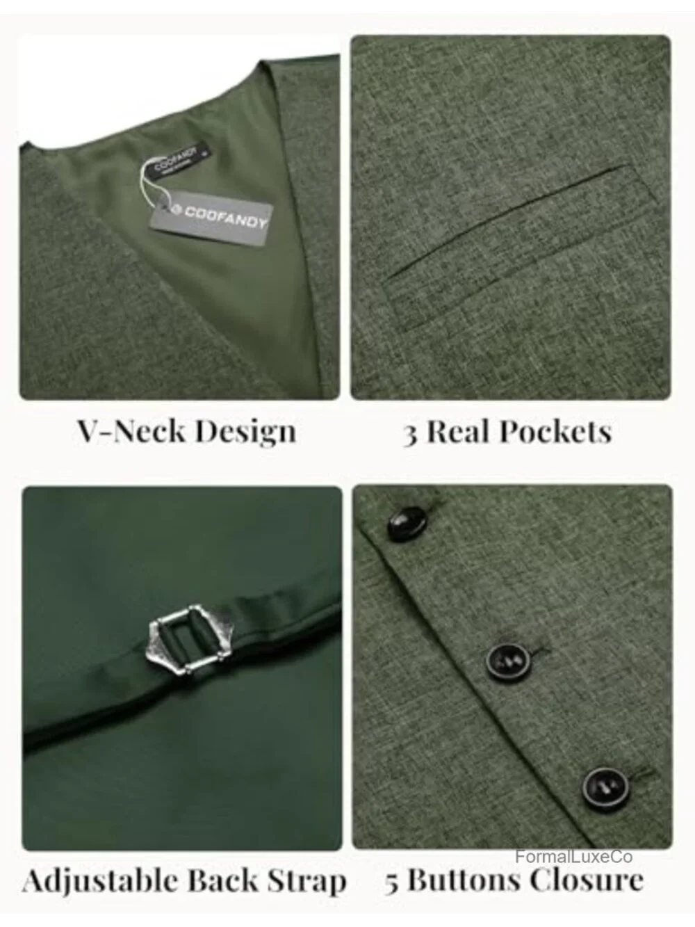 Men's Slim Fit Waistcoat Formal Vest Button Closure Sleeveless Linen
